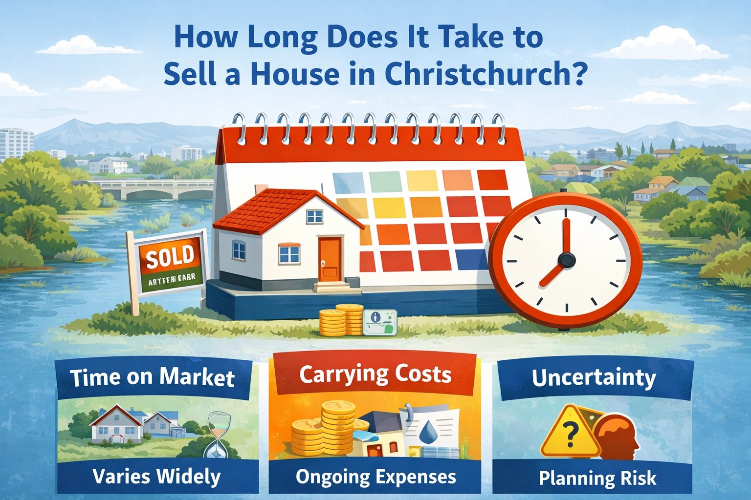 Timeline illustrating property selling duration in Christchurch